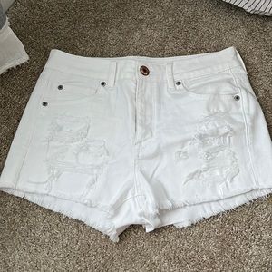 White American Eagle jean shorts.